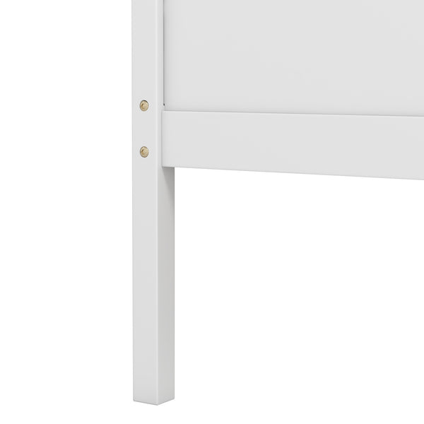 Bed with 2 storage drawers and roof and fence rails - White