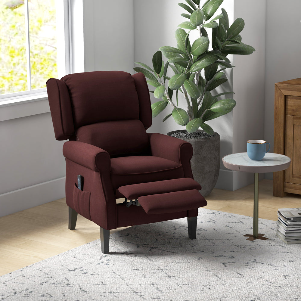 Fauteuil inclinable à dossier relevable de massage, marron