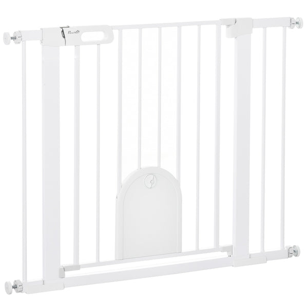 Barrière de sécurité extra large avec petite porte, blanche
