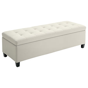 Banc d'entrée rectangulaire capitonné, beige