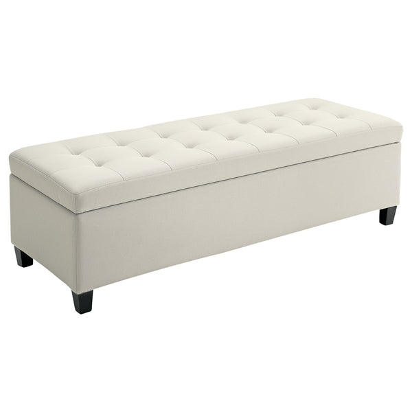 Banc d'entrée rectangulaire capitonné, beige