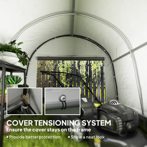 Sturdy and waterproof garden shed, light grey