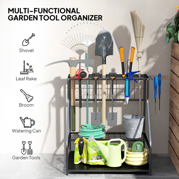 Tour de rangement pour outils de jardin à 3 niveaux
