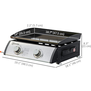2-burner gas barbecue, silver