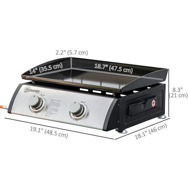 2-burner gas barbecue, silver
