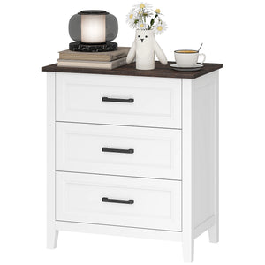 Commode à 3 tiroirs pour chambre à coucher, blanc