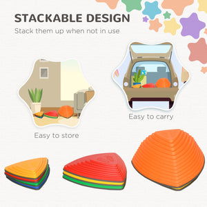 Lot de 11 pierres d'équilibre pour enfants avec caoutchouc antidérapant, multicolore