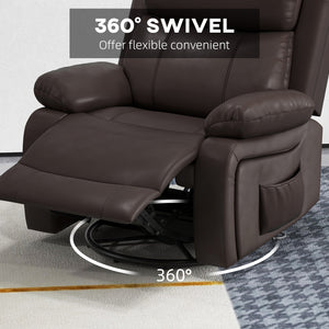 Fauteuil inclinable en similicuir avec massage par vibrations, marron