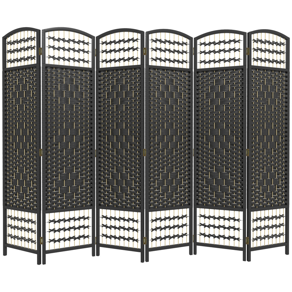 Cloison de séparation pliable à 6 panneaux en fibre ondulée, noir