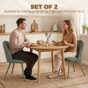 Chaises de salle à manger en velours – Ensemble de 2, vert