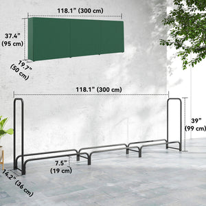 Support à bois de chauffage de 10 pi avec housse et capacité de 660 lb