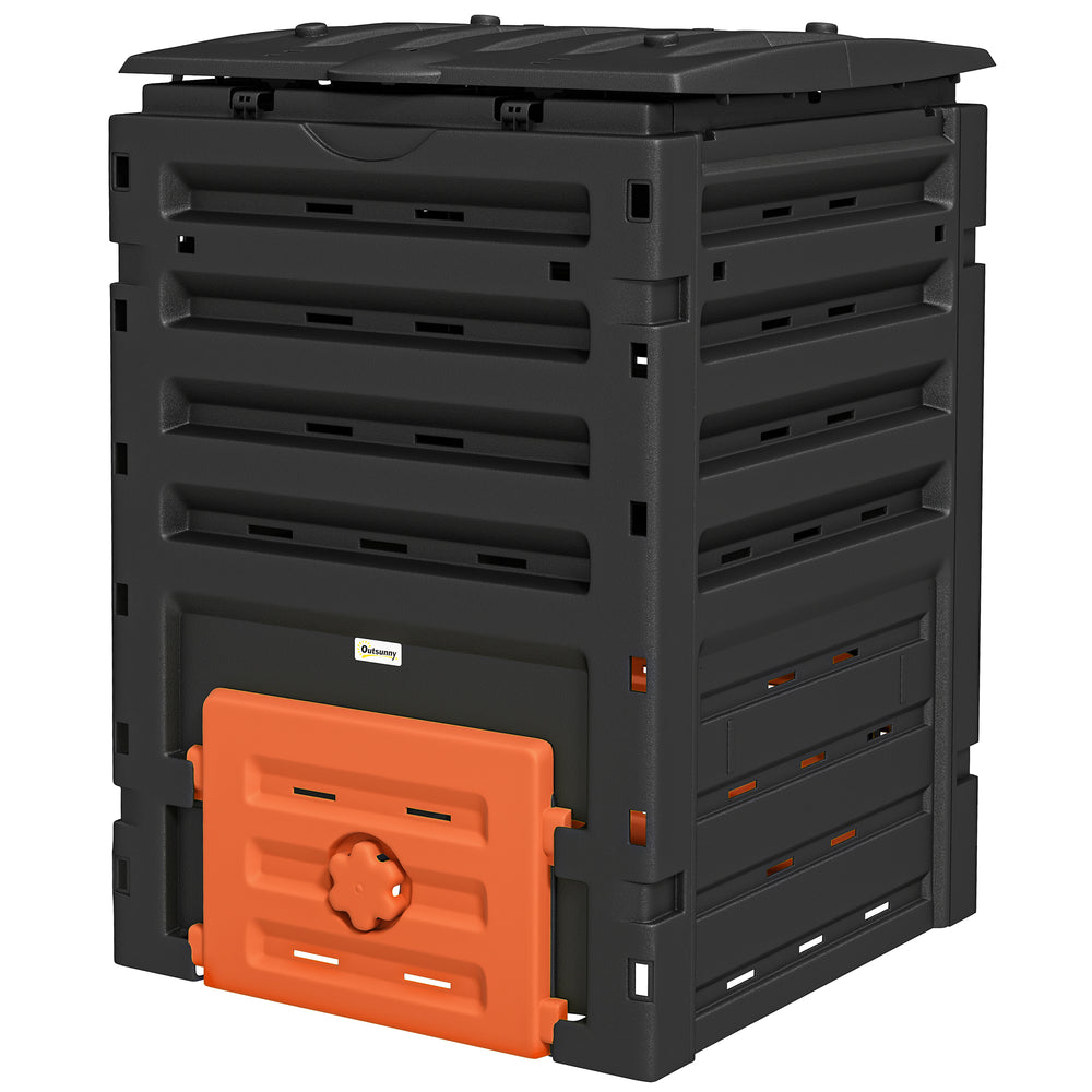 Composteur extérieur 450 L avec système d’aération, (120 gallons), orange