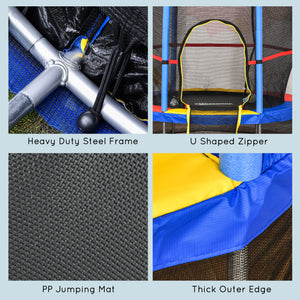 4.6-foot trampoline with safety net, multicoloured