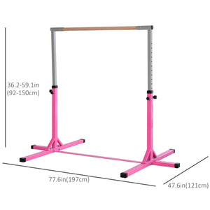 Barre de gymnastique professionnelle pour enfants, rose