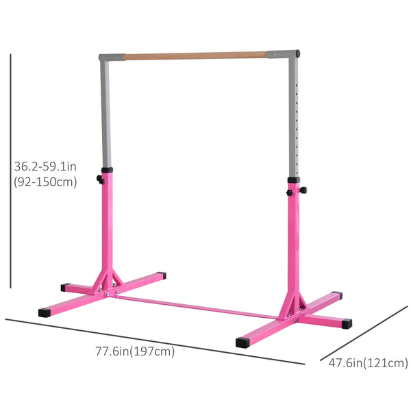Barre de gymnastique professionnelle pour enfants, rose