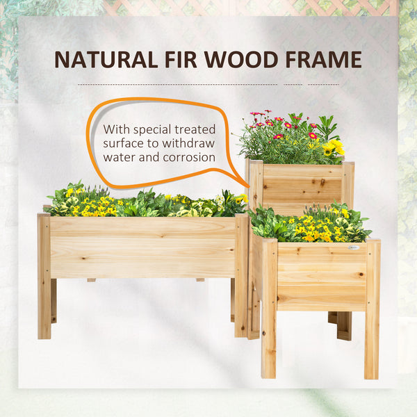 Ensemble de 3 jardinières surélevées en bois autoportantes