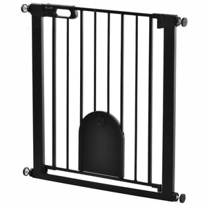 Barrière de sécurité extra large avec petite porte, noire