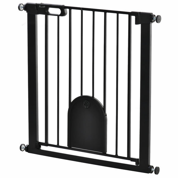 Barrière de sécurité extra large avec petite porte, noire