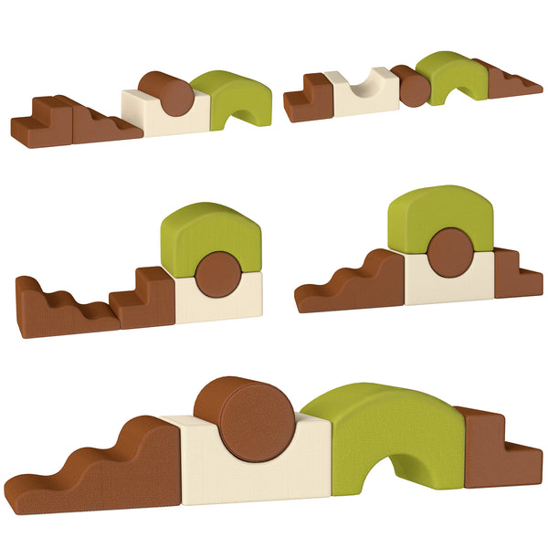 Ensemble de 5 blocs de motricité en mousse avec housses en velours côtelé