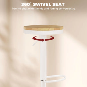 Set of 2 wooden bar stools