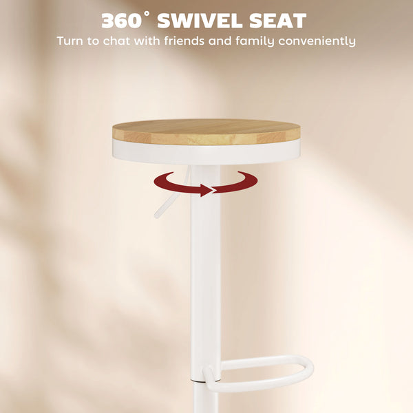 Set of 2 wooden bar stools