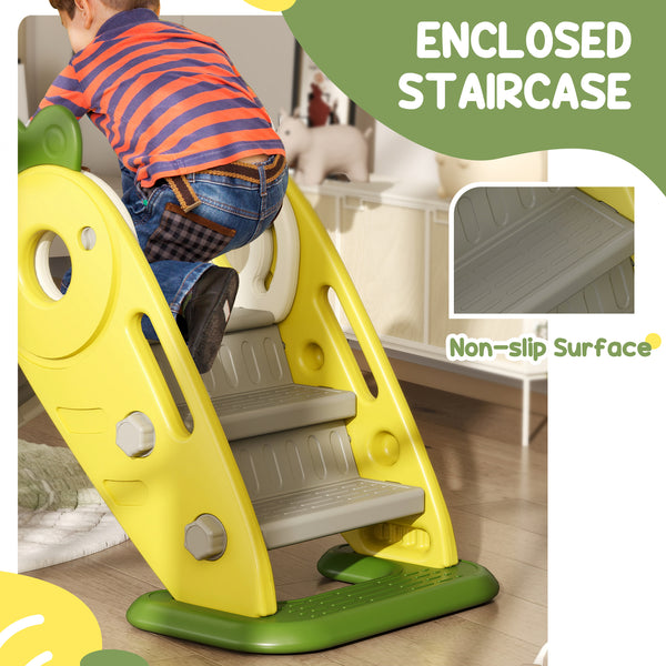 Toboggan pliable 3 en 1 pour tout-petits avec panier de basket jaune
