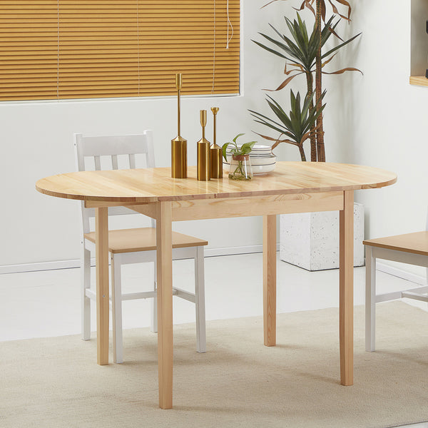 Table de cuisine à abattants pour petits espaces, naturelle