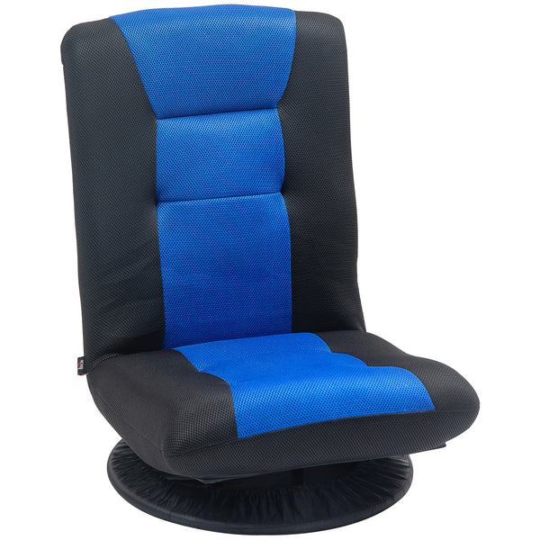 Chaise de sol pliante pivotante à 360 degrés, réglable sur 6 positions, bleu