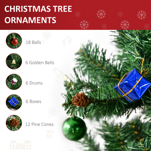 Sapin de Noël artificiel vert de 6 pieds avec décoration