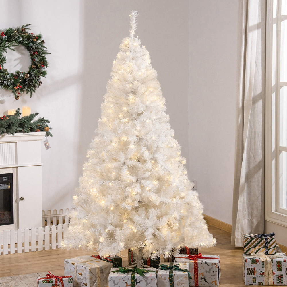 Sapin de Noël artificiel pré-éclairé de 6 pieds avec lumière LED blanc chaud