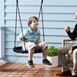 Balançoire de 61 cm pour enfants avec cordes de suspension réglables, bleu