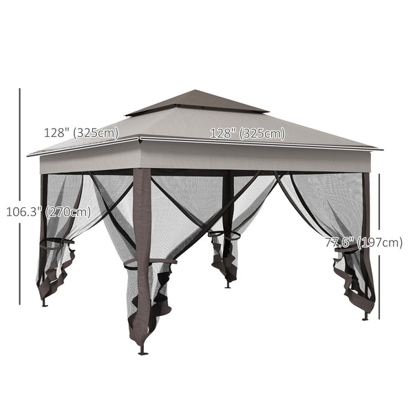 11 x 11 folding shelter with soft roof and carry bag, grey