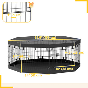 8-Panel Foldable Dog Playpen with Ground Stakes