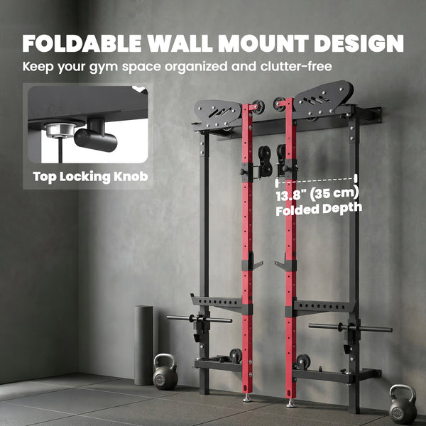 Cage de musculation pliable avec poulies, 1 540 lb
