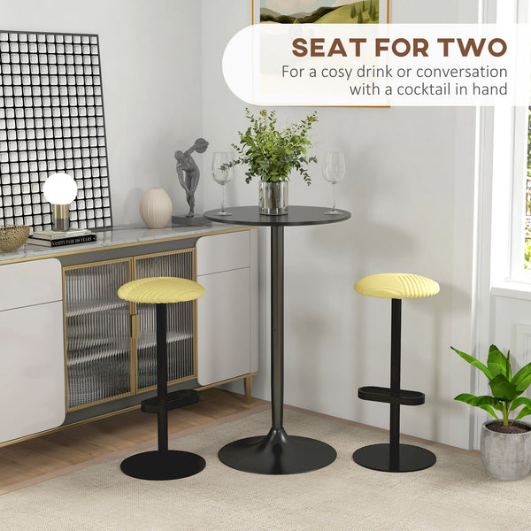 Modern round high bar table, black