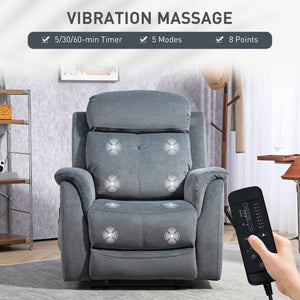 Fauteuil inclinable avec massage par vibrations avec poches latérales, gris foncé