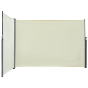 Mur d'intimité extérieur double et rétractable, blanc crème