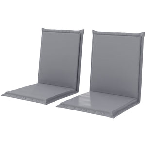 Coussins de chaise de jardin, lot de 2, avec attaches, protection UPF 50+, gris clair
