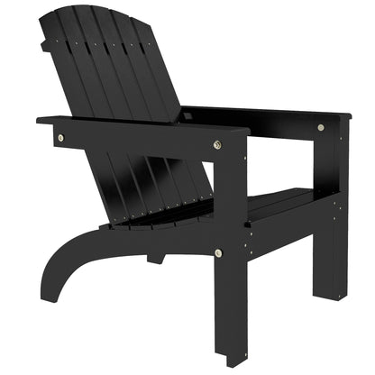 Chaise Adirondack Muskoka en peuplier avec dossier haut et large assise, noire