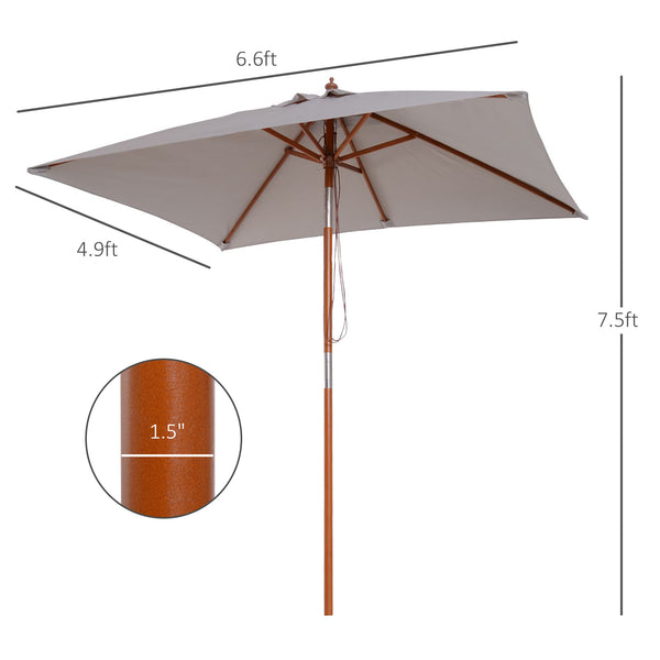 Parasol de 6,6 pieds, gris