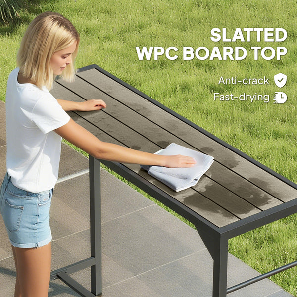 Table de bar d'extérieur avec ouvre-bouteille intégré