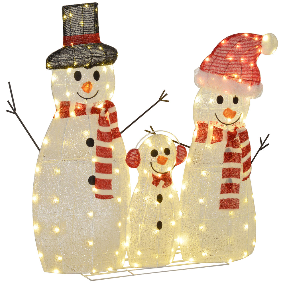 Lot de 3 bonhommes de neige lumineux