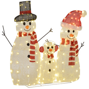 Lot de 3 bonhommes de neige lumineux