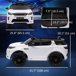 Land Rover Discovery Sport 12 V sous licence avec télécommande, blanc