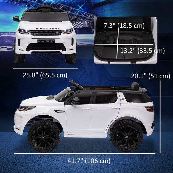Land Rover Discovery Sport 12 V sous licence avec télécommande, blanc