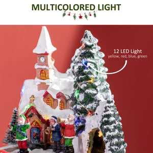 Maisons de Noël avec train rotatif multicolore
