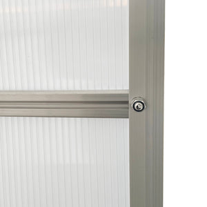 Serre en polycarbonate avec aération de toit réglable, transparente