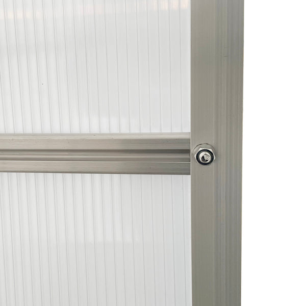 Serre en polycarbonate avec aération de toit réglable, transparente