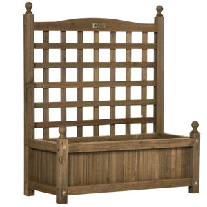 Jardinière avec treillis pour plantes grimpantes, couleur café