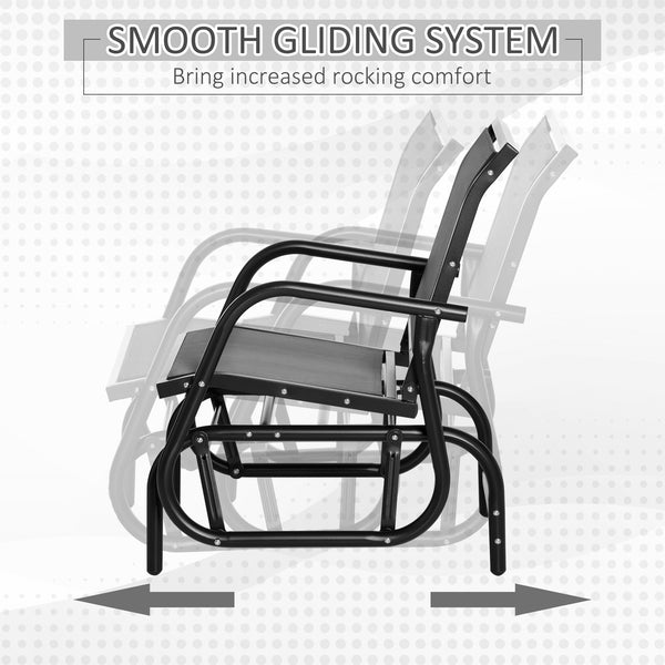 Fauteuil à bascule avec assise et dossier en tissu mesh respirant, gris